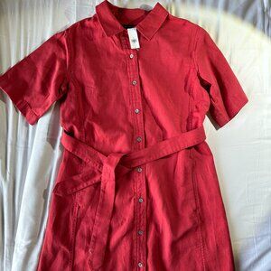 Banana Republic Petite Cotton-Linen Shirtdress Size Small